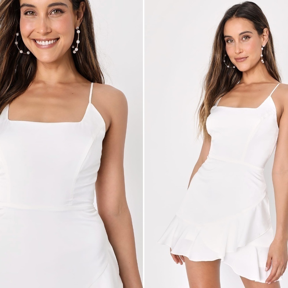 LULUS Bridal Bachelorette Engagement Bridal Shower Sexy Mini Dress - Picture 3 of 4